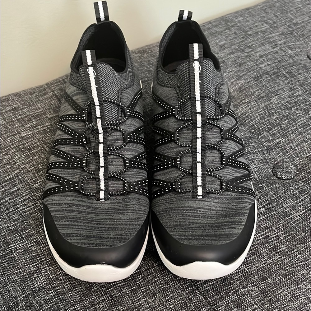 Black and Gray Slip On Athletic Sketchers Sneakers